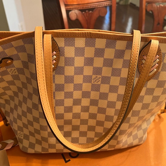 Louis Vuitton Damier Azur Braided Neverfull MM Pink Limited Edition - Picture 4 of 10